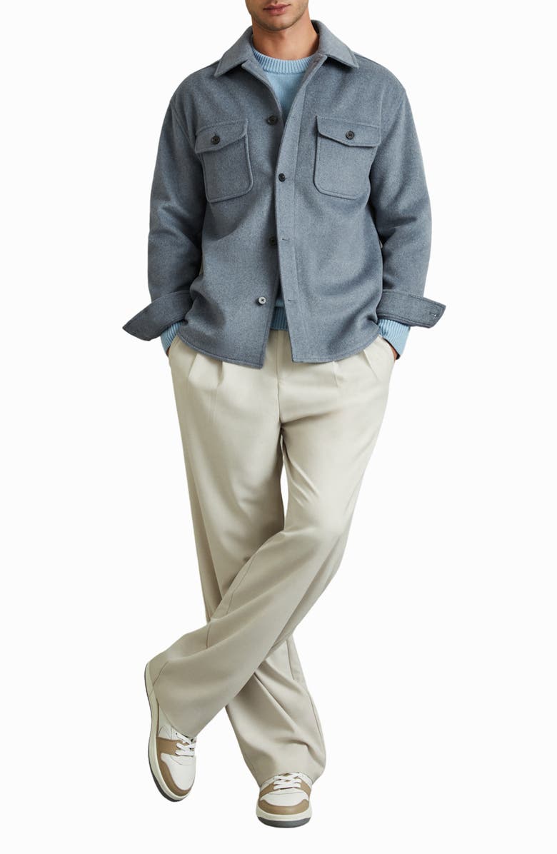 Reiss Liam Wool Blend Melton Overshirt, Alternate, color, 