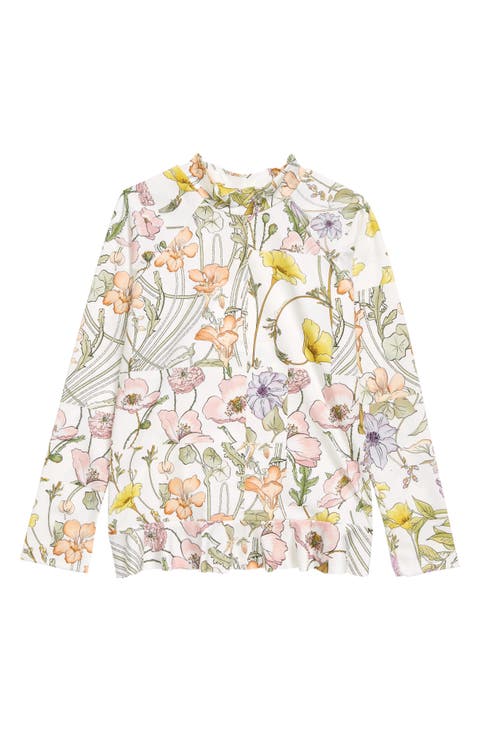 Kids' Jeannie Frill Floral Print Rashguard