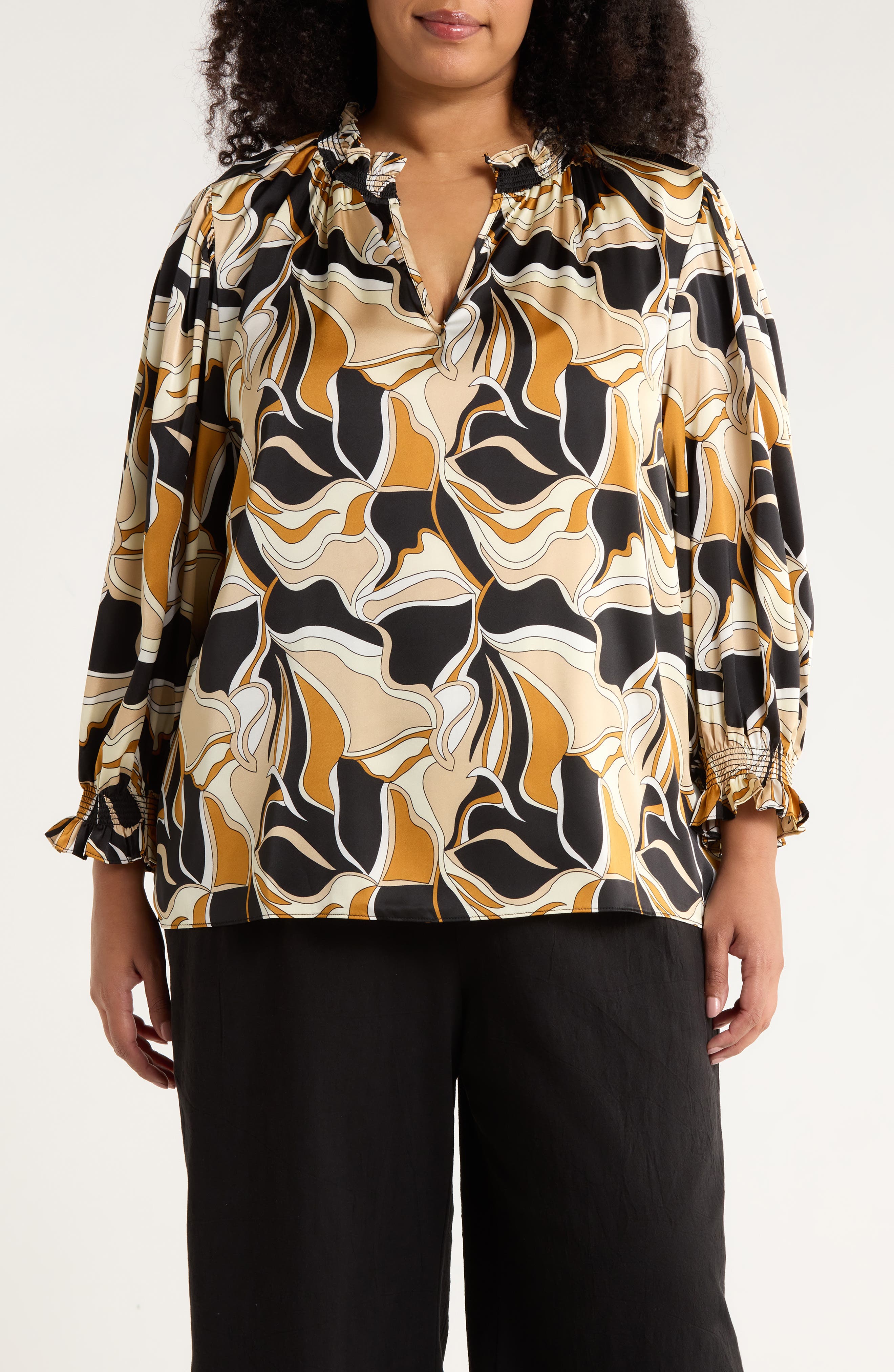 Groover Split Neck Satin Top