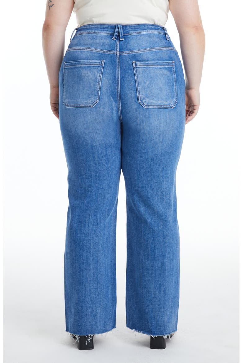 Jess Raw Hem Seamed High Waist Straight Leg Jeans, Alternate, color, BLUE LOVER