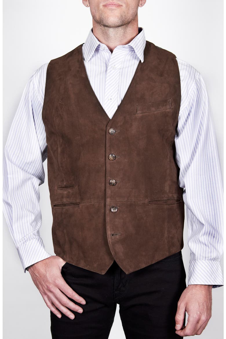 Lamb Front Vest, Main, color, BROWN