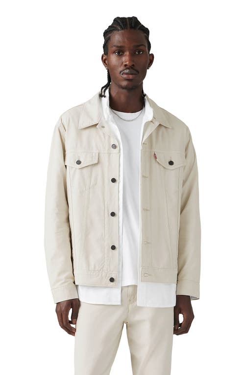Levi's Relaxed Fit Cotton & Linen Trucker Jacket In Silver Birch White