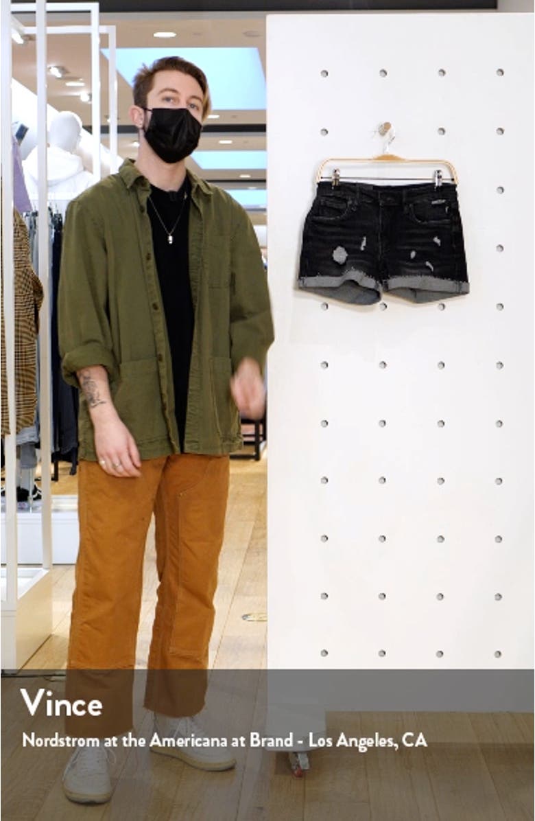 Dress Down Party Washed Black Cutoff Denim Shorts, sales video thumbnail