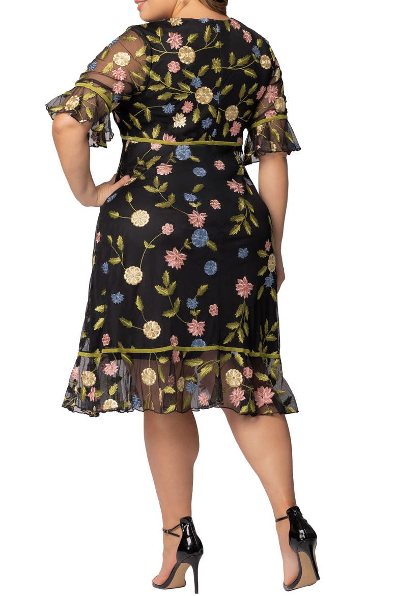 Wildflower Embroidered Dress, Alternate, color, BLACK BLOSSOM PRINT