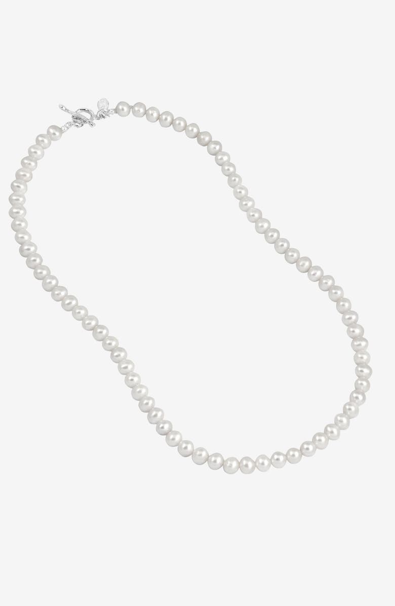 Dower & Hall Men's White Freshwater Pearl Necklace, Alternate, color, Sterling Silver