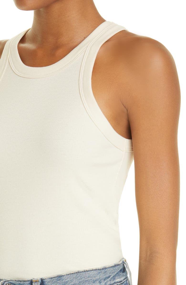 TOTEME Curved Stretch Organic Cotton Rib Tank, Alternate, color,