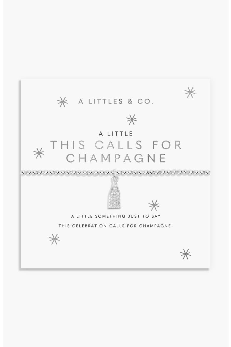 A Little 'This Calls For Champagne' Bracelet in Silver Plating, Main, color, Metallic Silver