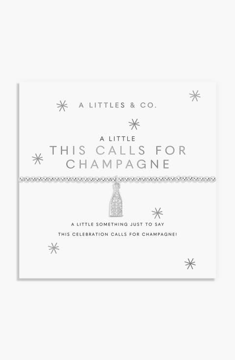 A Little 'This Calls For Champagne' Bracelet in Silver Plating