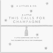 A Littles & Co A Little 'This Calls For Champagne' Bracelet in Silver Plating