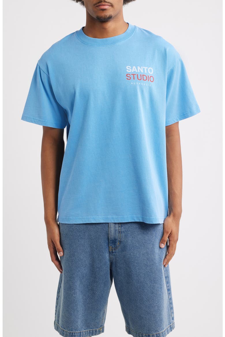 Authentic Cotton Graphic T-Shirt, Main, color, DUSTY BLUE
