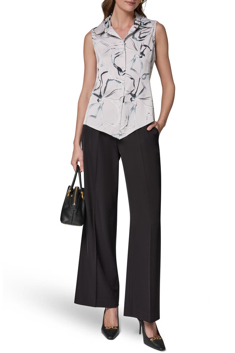 Print Sleeveless Shirt, Alternate, color, AQUAMINT MULTI