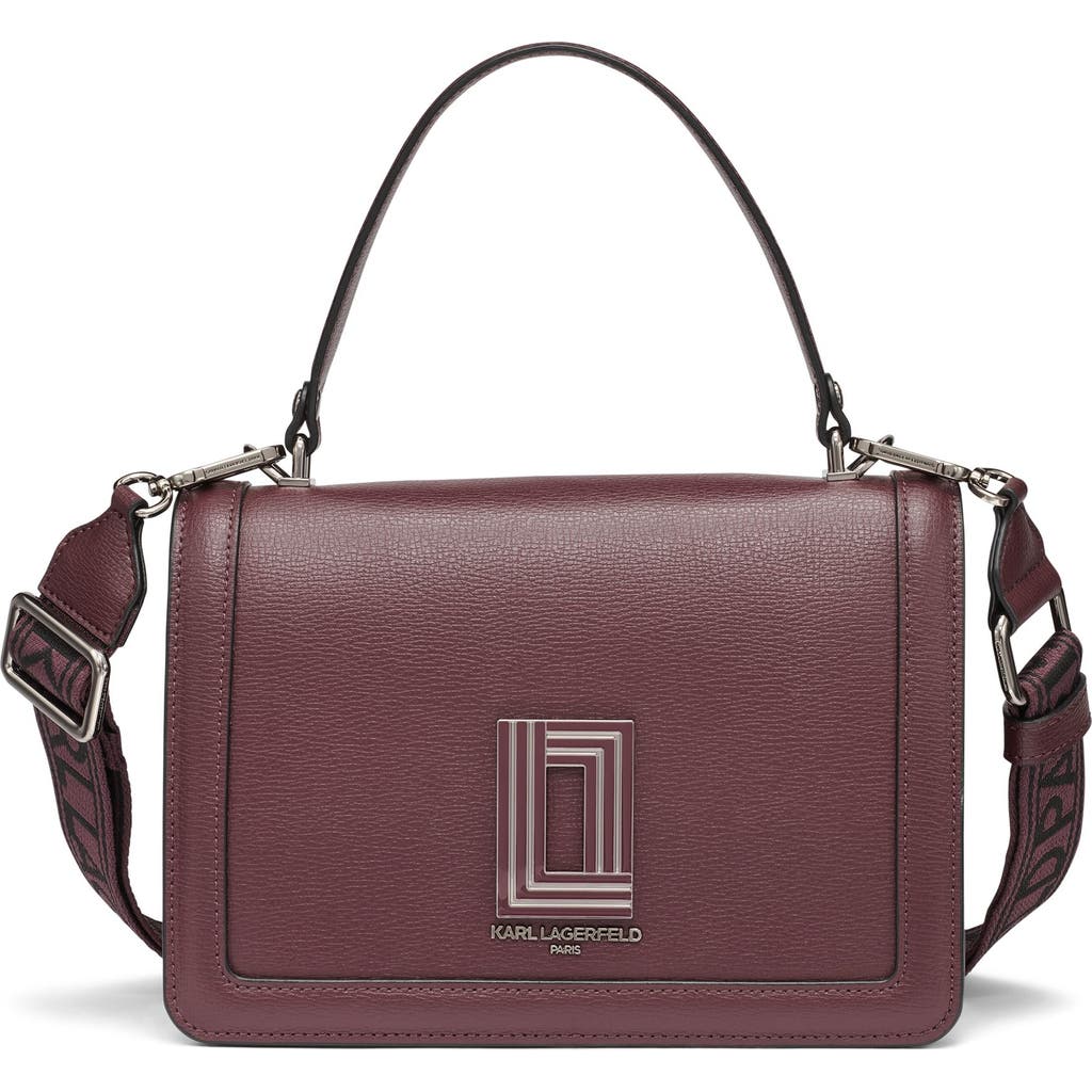 Karl Lagerfeld Paris Simone Front Flap Crossbody In Burgundy