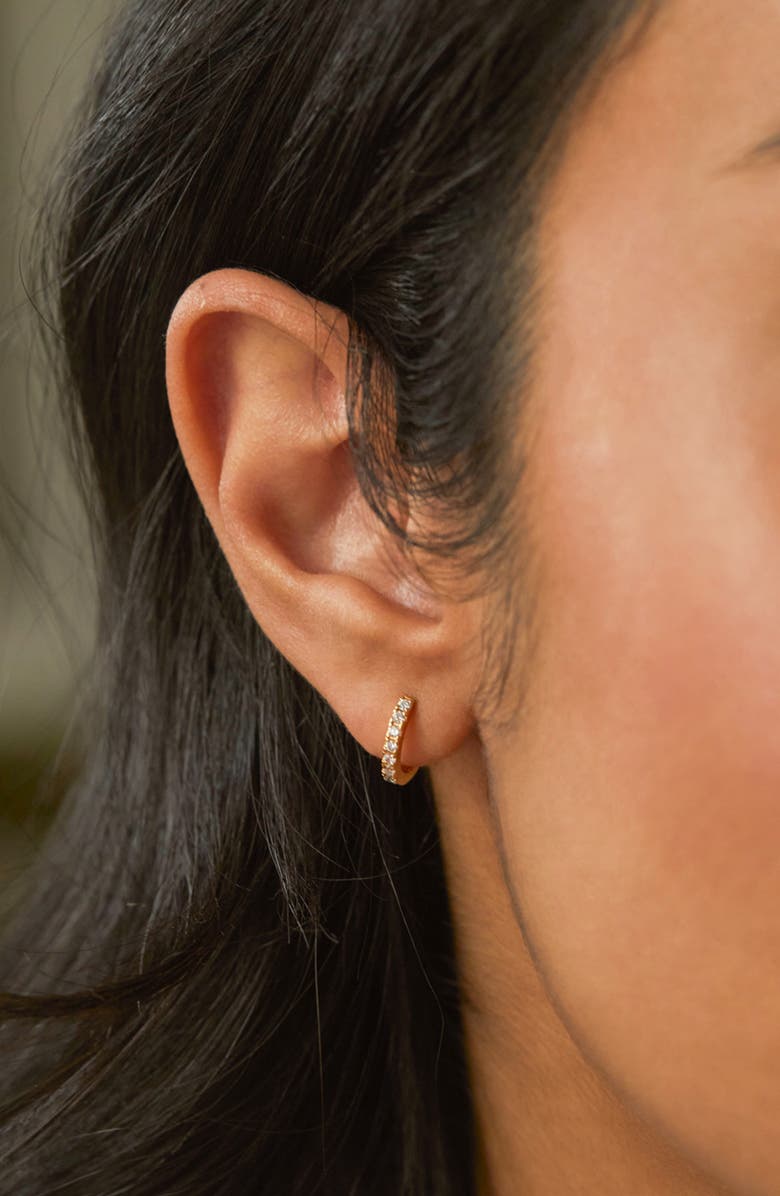 Estella Bartlett Pavé Crystal Hoop Earrings, Alternate, color, Gold