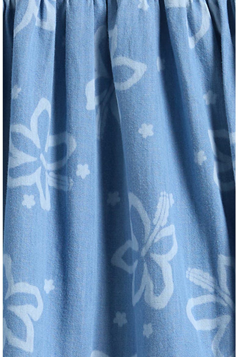 Kids' Tropical Dawn Smocked Tiered Dress, Alternate, color, WASHED BLUE
