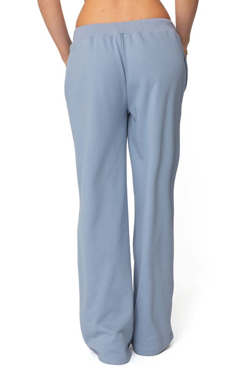 Edikted Straight Leg French Terry Sweatpants In Blue