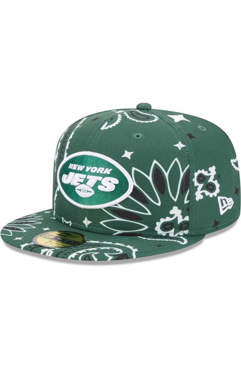 New Era Men's New Era Green New York Jets Paisley 59FIFTY Fitted Hat, Alternate, color, Green