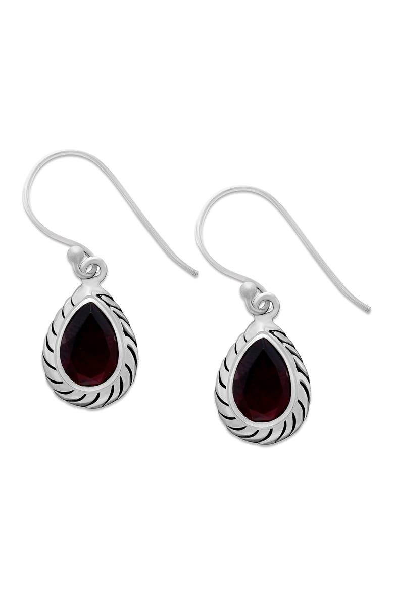 Pear Cut Drop Earrings, Main, color, RED
