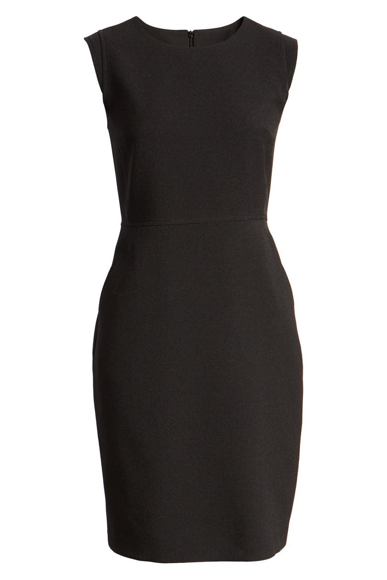 Crepe Sheath Dress, Main, color, ANNE BLACK
