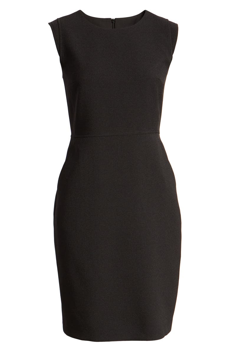Anne Klein Crepe Sheath Dress, Main, color, Anne Black
