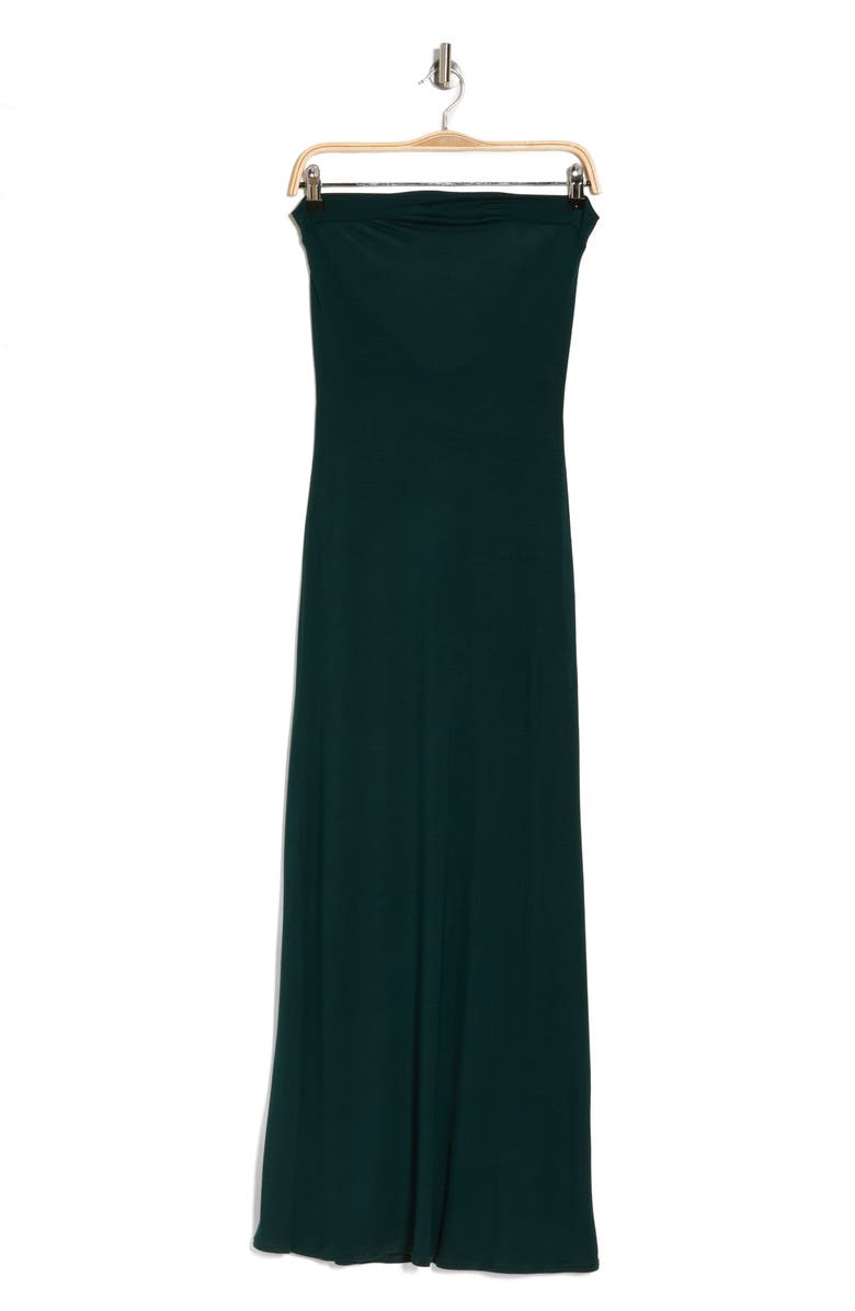 GO COUTURE Strapless Maxi Dress, Alternate, color, Hunter Green
