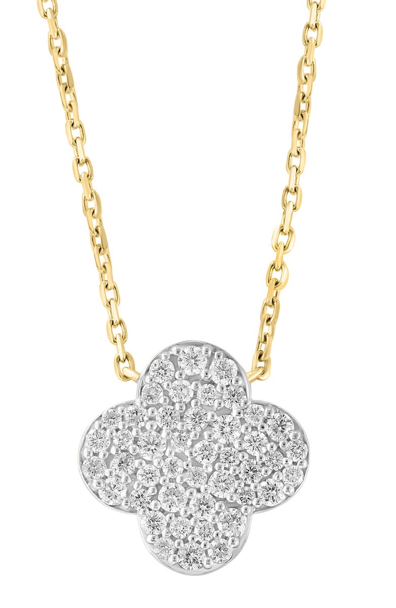 EFFY Diamond Pavé Clover Pendant Necklace - 0.46ct., Alternate, color, Silver