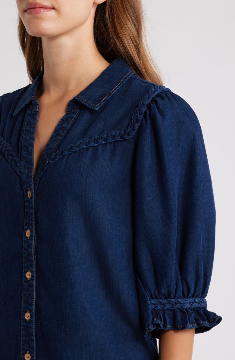 Wit & Wisdom Blouson Sleeve Western Button-Up Shirt, Alternate, color, 