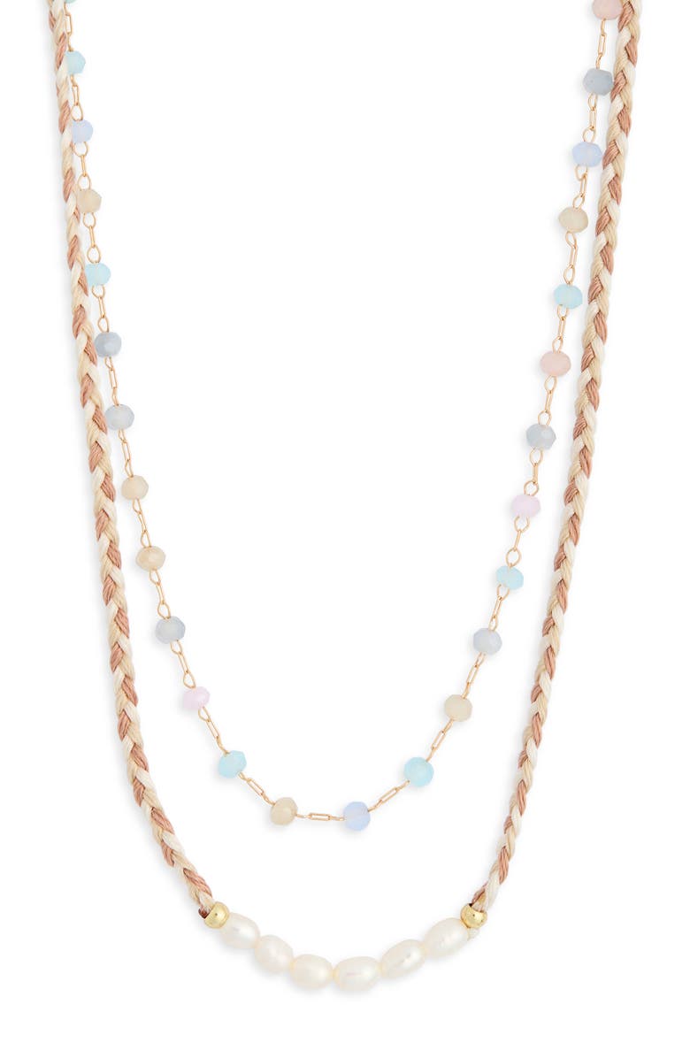 Leith Freshwater Pearl Beaded Layered Necklace, Alternate, color, Neutral Multi- Gold