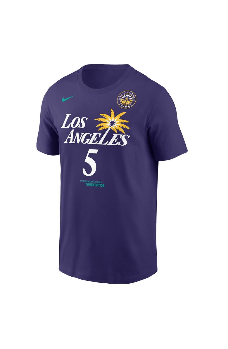 Nike Men's Nike Dearica Hamby Purple Los Angeles Sparks Explorer Edition Name & Number T-Shirt, Alternate, color, Purple