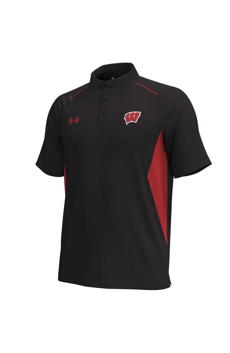 Under Armour Men's Under Armour Black Wisconsin Badgers Title Performance Polo, Alternate, color, Black