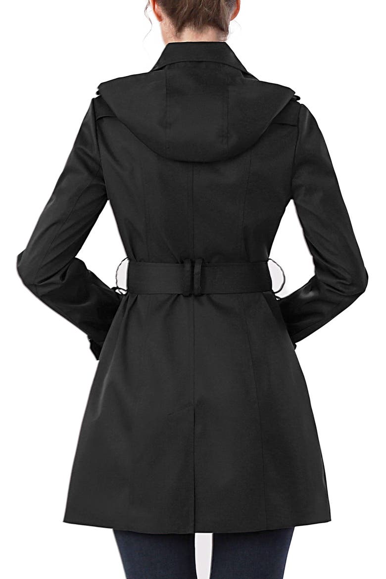 Women's Rosie Hooded Trench Coat, Alternate, color, Black