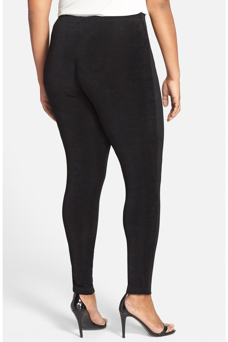 High Rise Stretch Knit Slim Pants, Alternate, color, BLACK