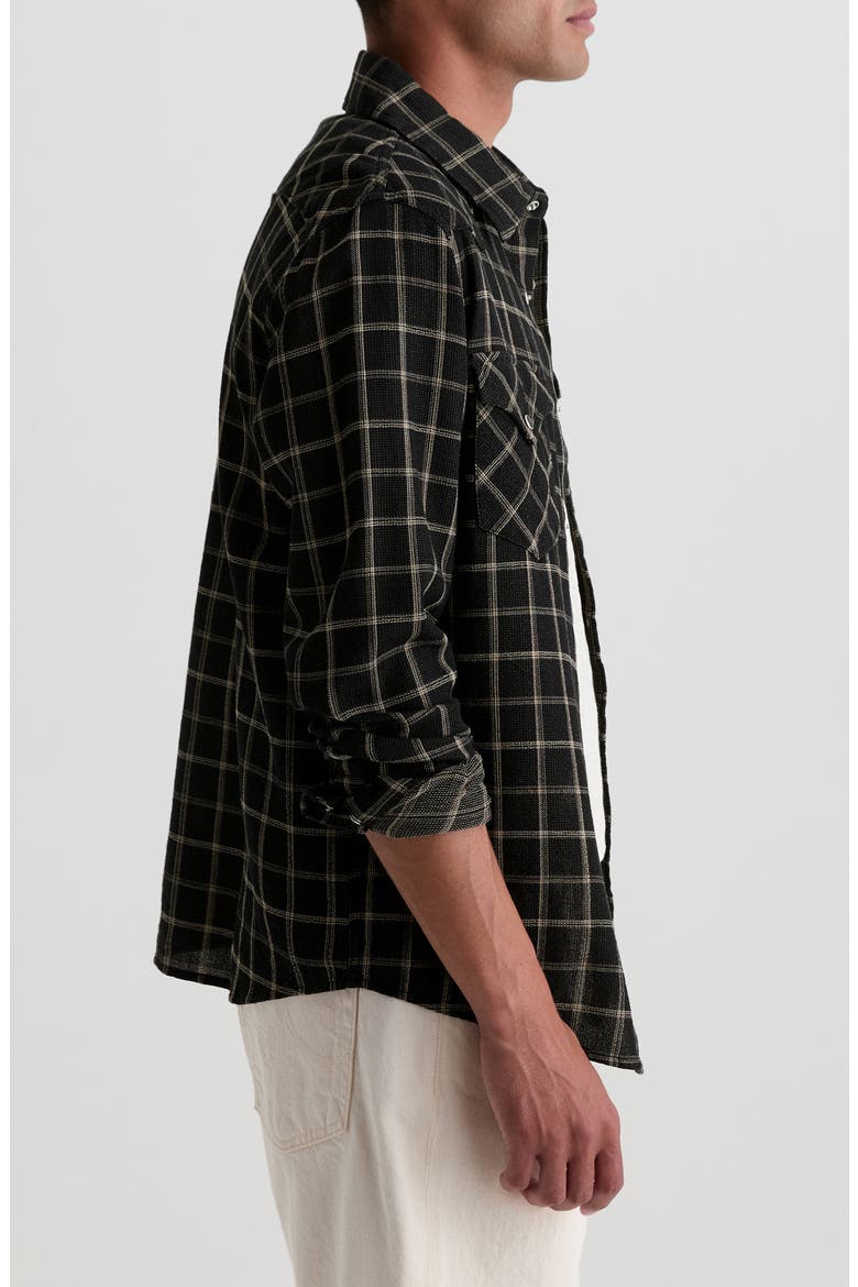 Huston Plaid Cotton Western Shirt, Alternate, color, BLACK MULTI
