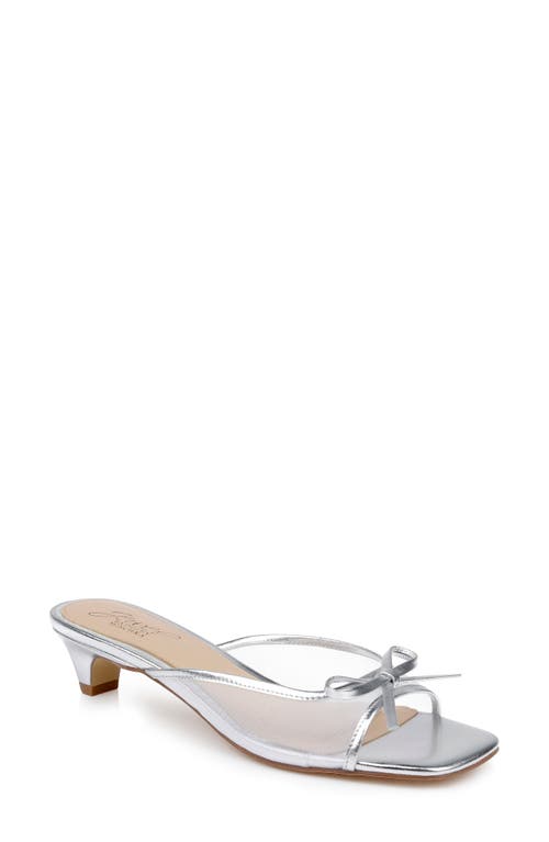 Jewel Badgley Mischka Felisha Kitten Heel Slide Sandal In Silver