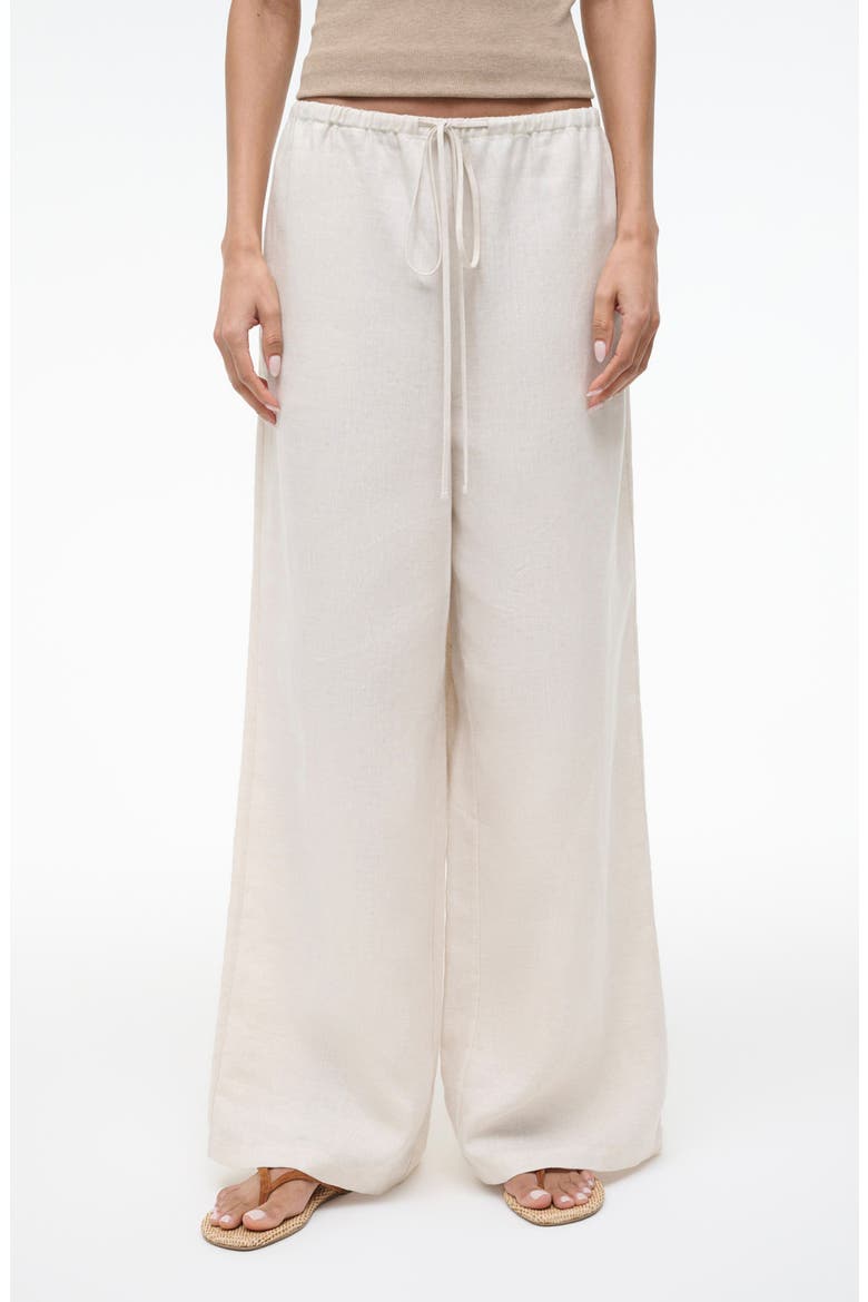 Mateo Mid Rise Linen Pants, Main, color, NATURAL