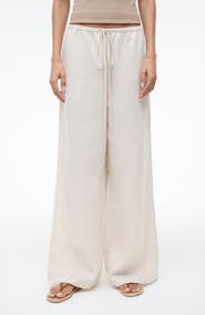 STAUD Mateo Mid Rise Linen Pants