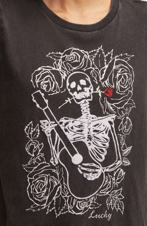 Lucky Brand Guitar Skull Graphic T-shirt In Gray