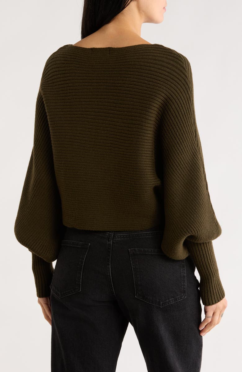 Love Token Franklin Batwing Crop Sweater, Alternate, color, Olive