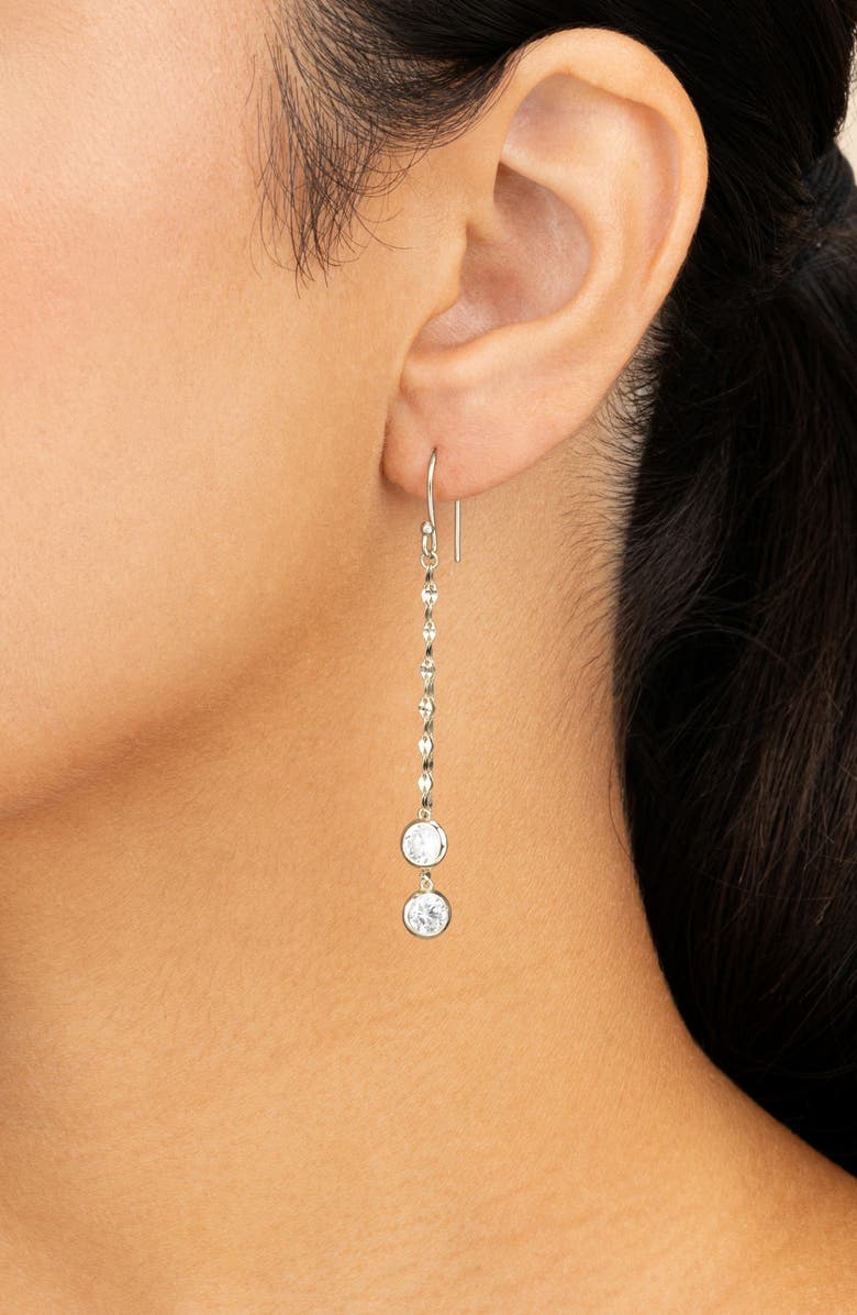 Sterling Forever Idaline Cubic Zirconia Drop Earrings, Alternate, color, 