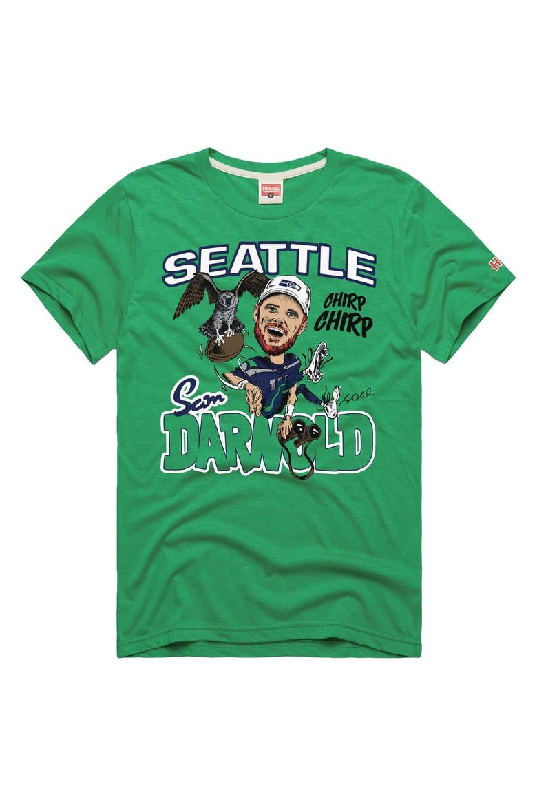 Unisex Homage Sam Darnold Neon Green Seattle Seahawks Caricature Player Graphic Tri-Blend T-Shirt, Main, color, Neon Green