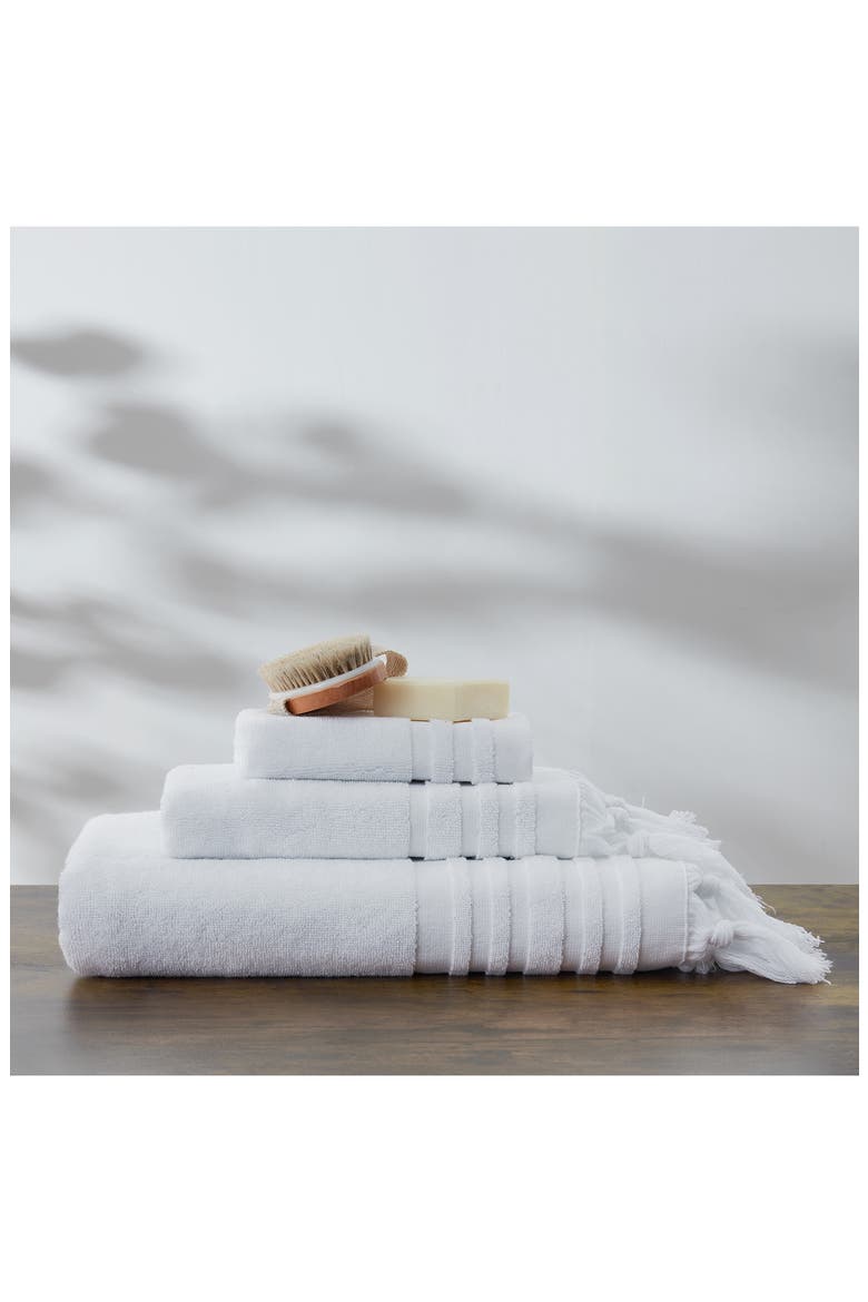 Ava Tied Fringe Bath Towel, Alternate, color, BRIGHT WHITE