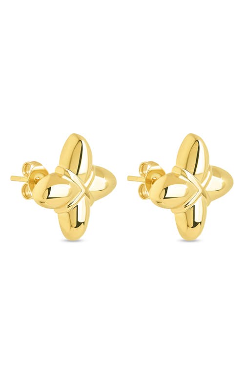 Sterling Forever Erin Pointed Stud Earrings In Gold