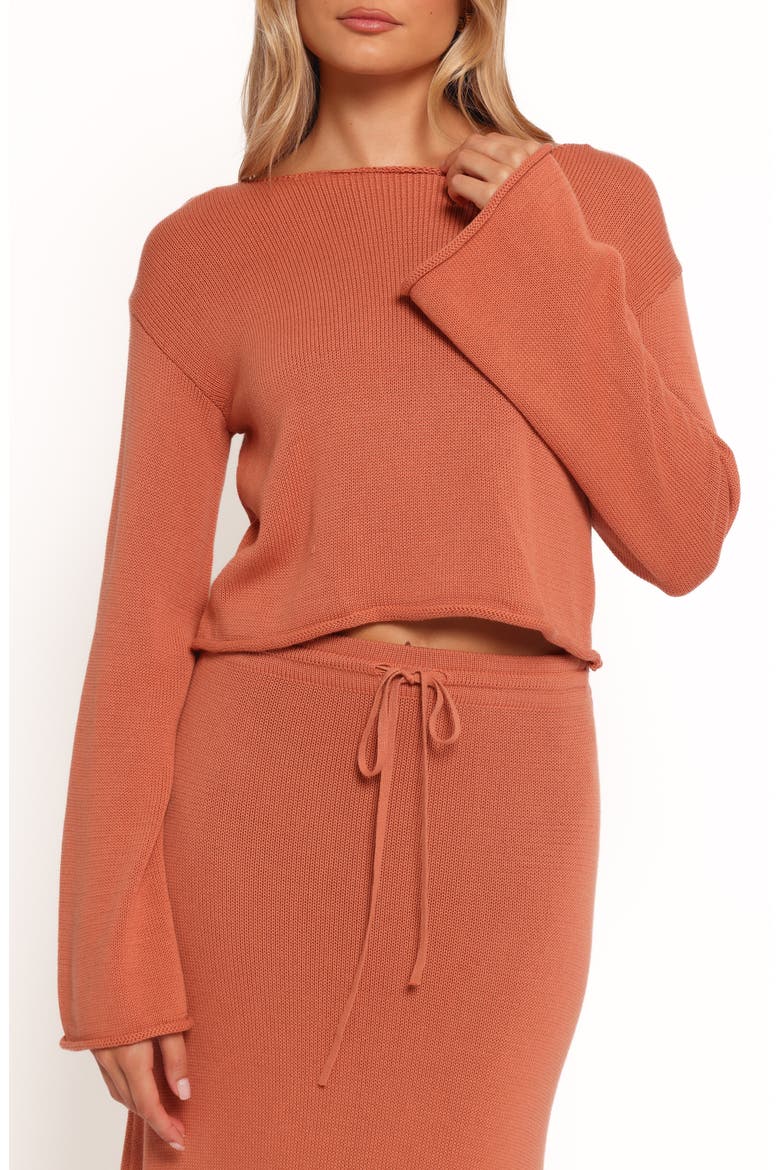 Rooey Boxy Cotton Sweater, Main, color, CINNAMON