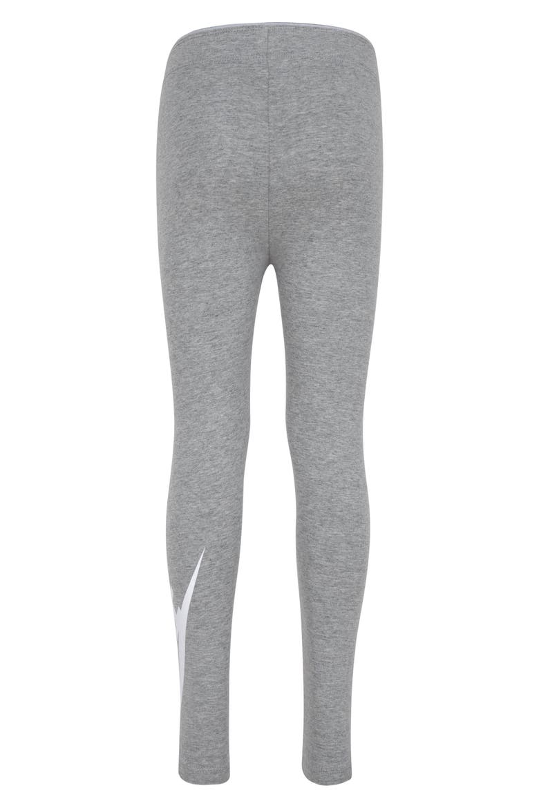 Kids' Swoosh Logo Leggings, Alternate, color, DARK ASH HEATHER