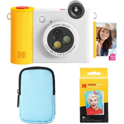 Smile+ 2-in-1 Instant Camera w/ Blue Case Bundle