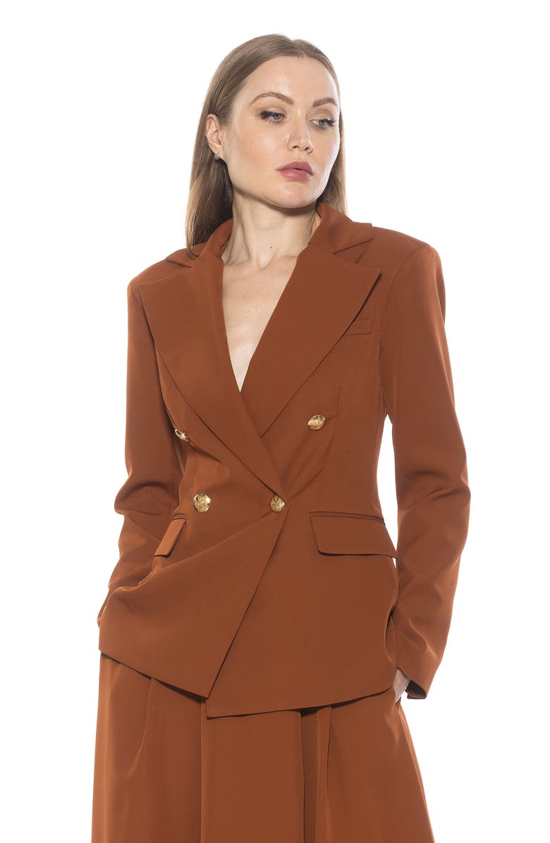 Alexia Admor Double Breasted Jacket, Alternate, color, Brown