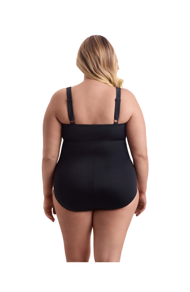 ShapeSolver Sport Twist Bra Tank Chlorine Resistant One-Piece Swimsuit, Alternate, color, Black