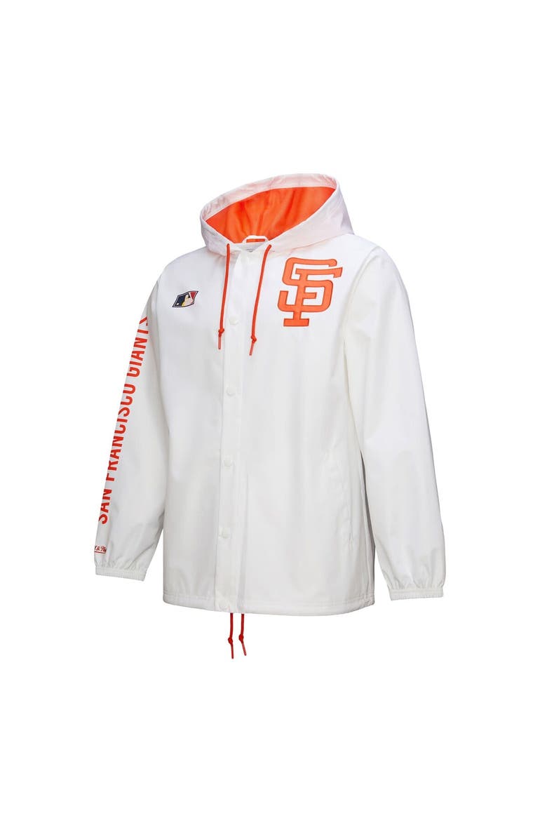 Mitchell & Ness Men's Mitchell & Ness White San Francisco Giants Vintage Full-Snap Hooded Coaches Jacket, Alternate, color, White