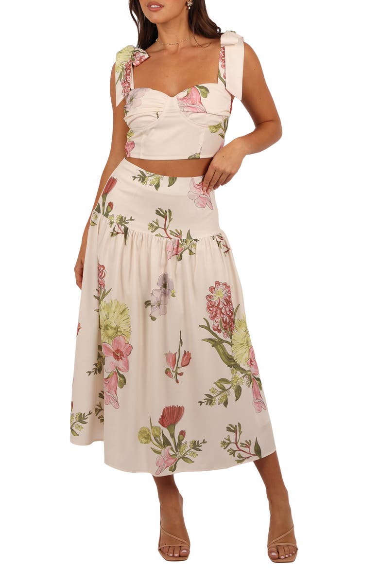 Kara Crop Top & Skirt Set, Main, color, NATIVE FLORA