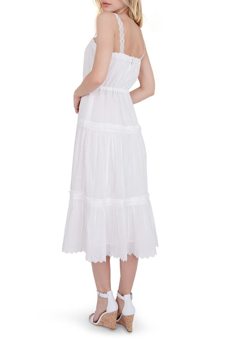 Amity Eyelet Hem Sundress, Alternate, color, WHITE