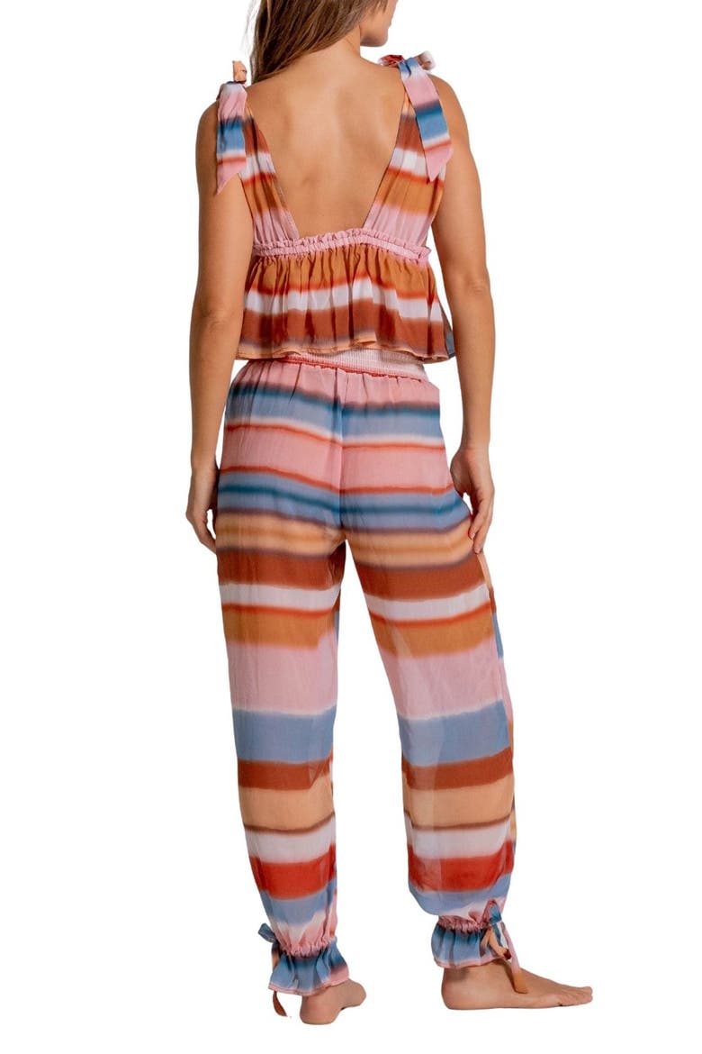 Ruffle Semisheer Crop Peplum Cover-Up Top, Alternate, color, MULTI